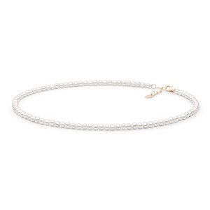 Colier perle naturale albe si argint placat cu aur roz 38 cm DiAmanti PRFORW445-C-G (Argint 925‰ 0,6 g.)